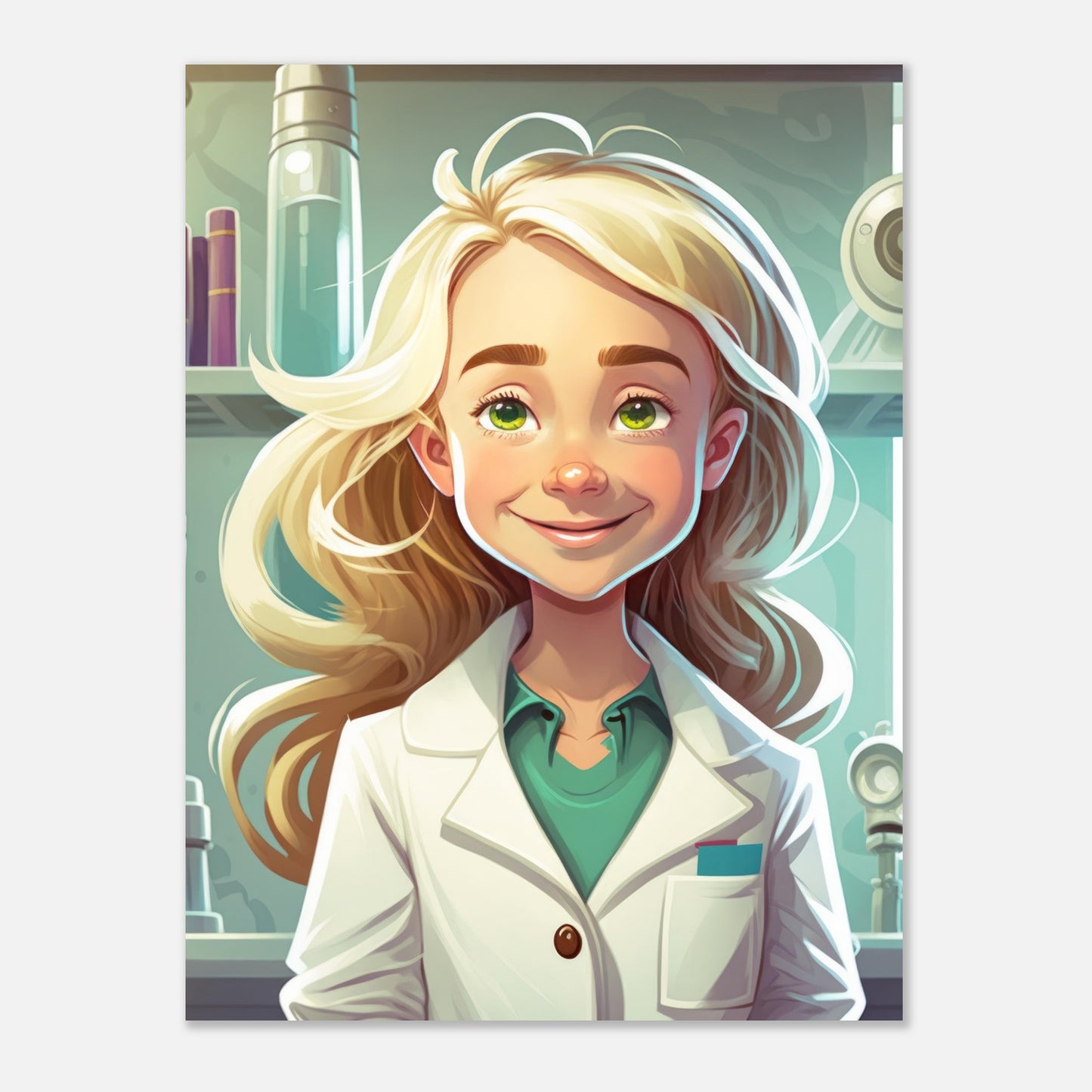 Little Heroes Scientists Girl 3 Premium Matte Poster | Encouraging Children's Wall Art