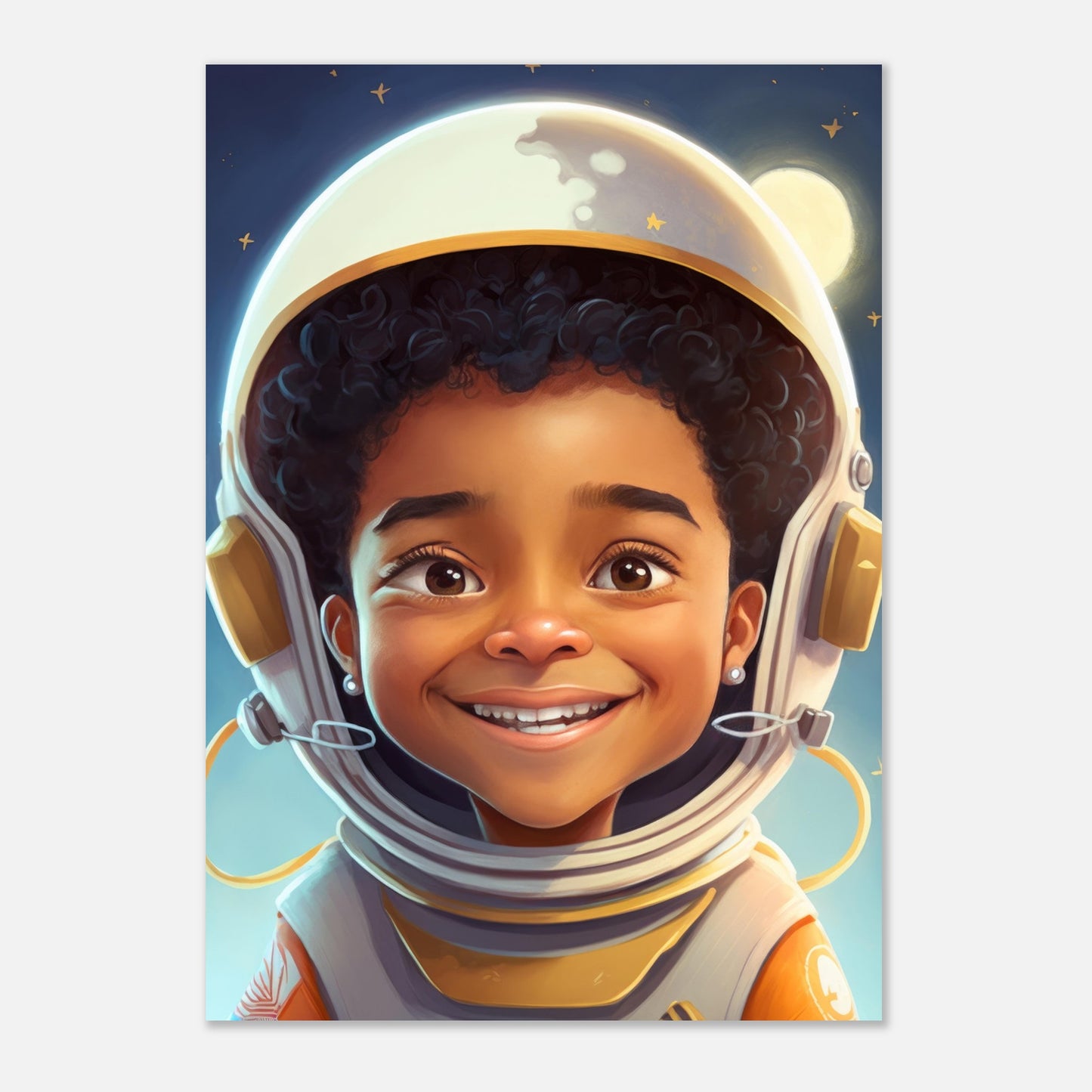 Little Heroes Astronauts Boy 5 Premium Matte Poster | Encouraging Children's Wall Art