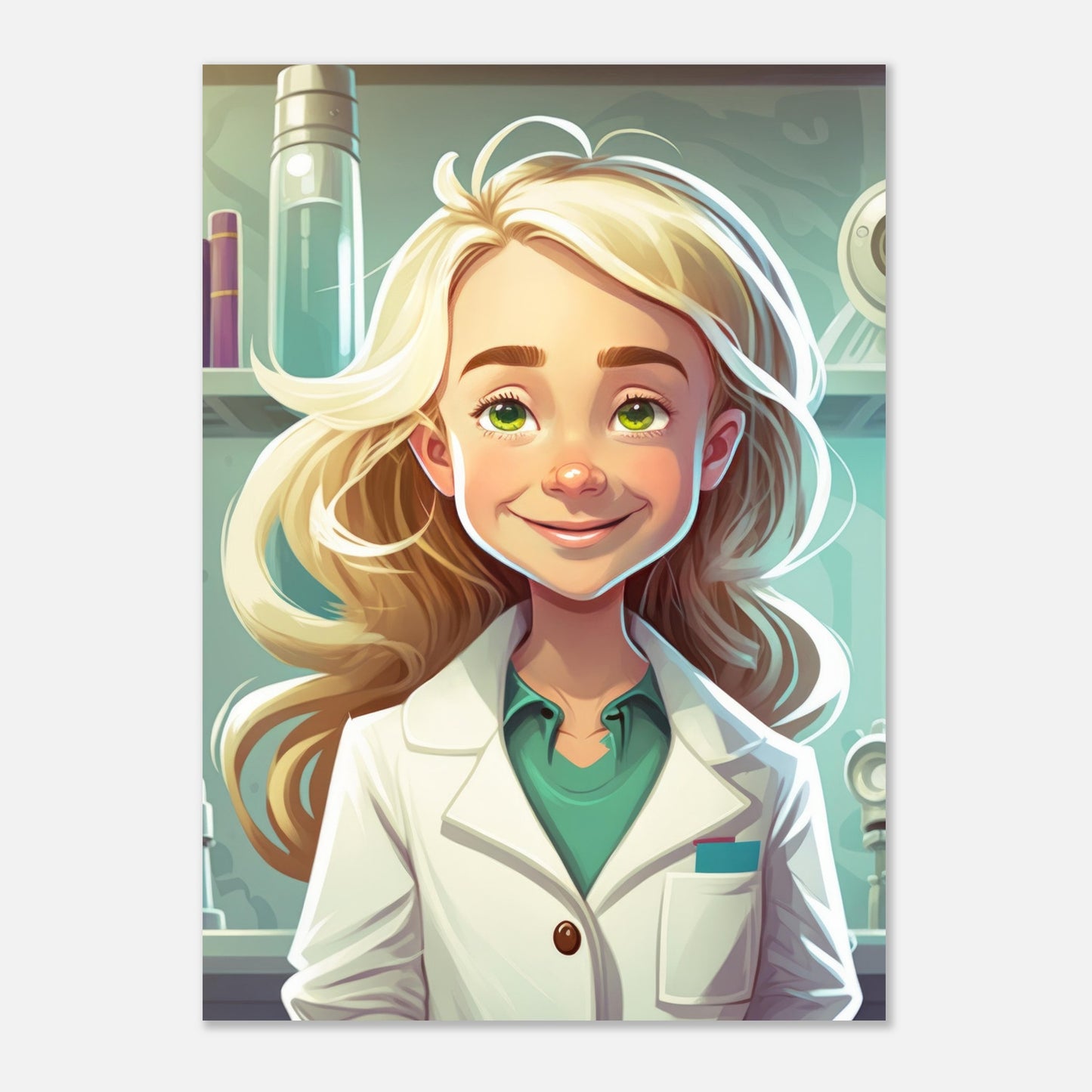 Little Heroes Scientists Girl 3 Premium Matte Poster | Encouraging Children's Wall Art