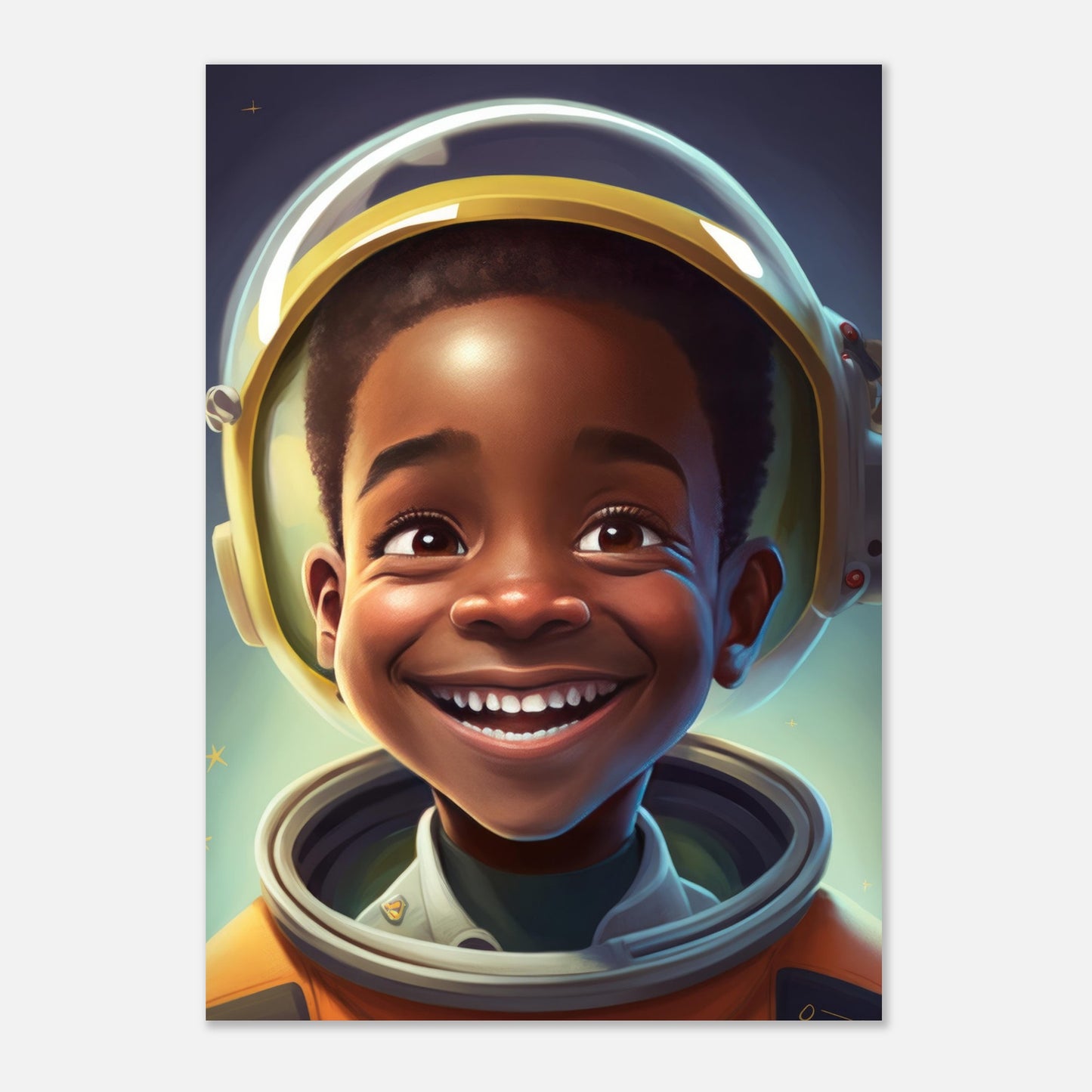 Little Heroes Astronauts Boy 2 Premium Matte Poster | Encouraging Children's Wall Art