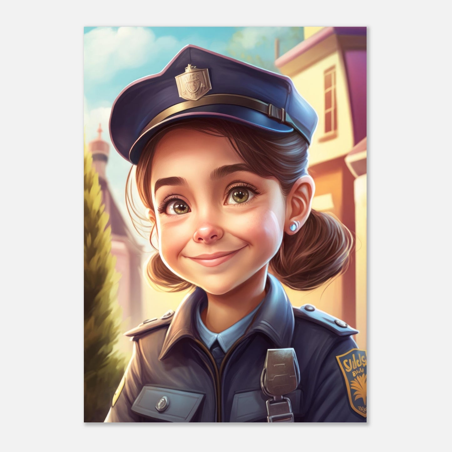 Little Heroes Police Girl 1 Premium Matte Poster | Encouraging Children's Wall Art