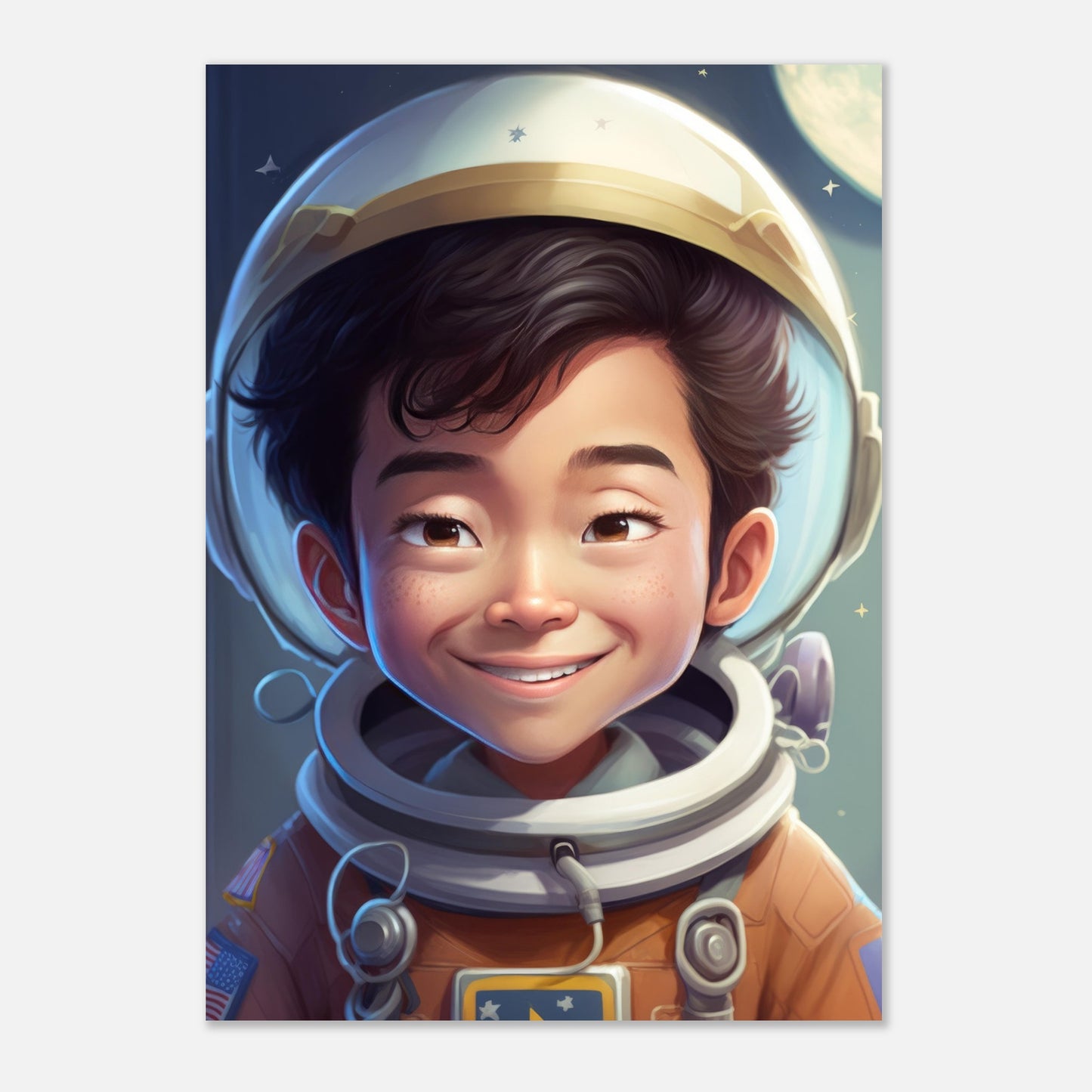 Little Heroes Astronauts Boy 4 Premium Matte Poster | Encouraging Children's Wall Art