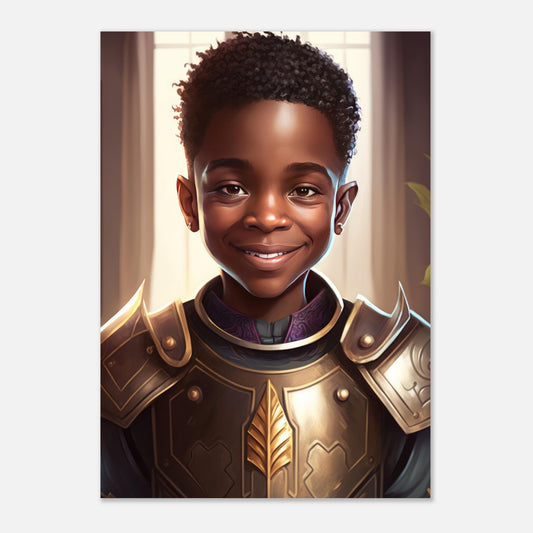 Little Heroes Knights Boy 2 Premium Matte Poster | Encouraging Children's Wall Art