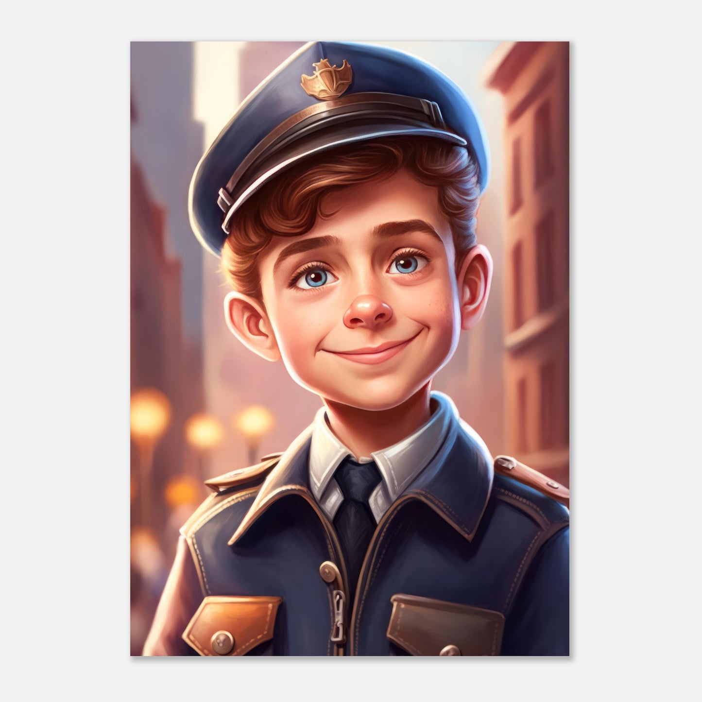 Little Heroes Police Boy 1 Premium Matte Poster | Encouraging Children's Wall Art