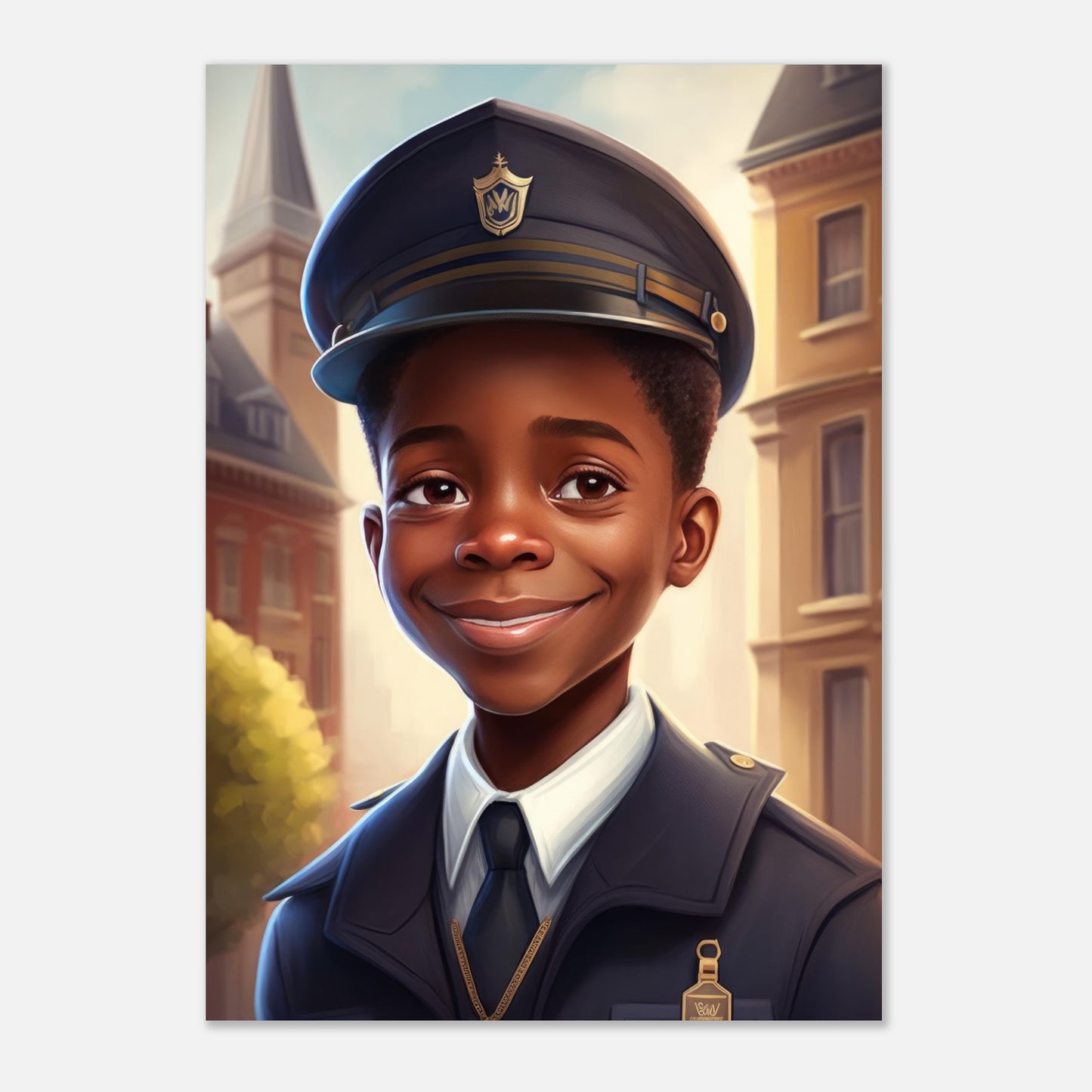 Little Heroes Police Boy 2 Premium Matte Poster | Encouraging Children's Wall Art