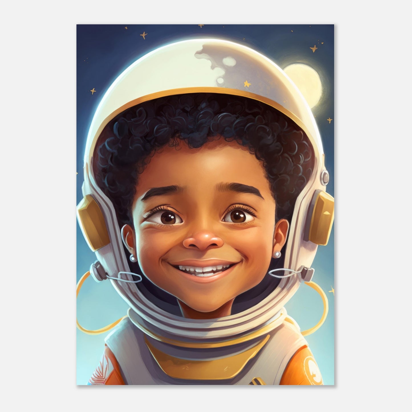 Little Heroes Astronauts Boy 5 Premium Matte Poster | Encouraging Children's Wall Art