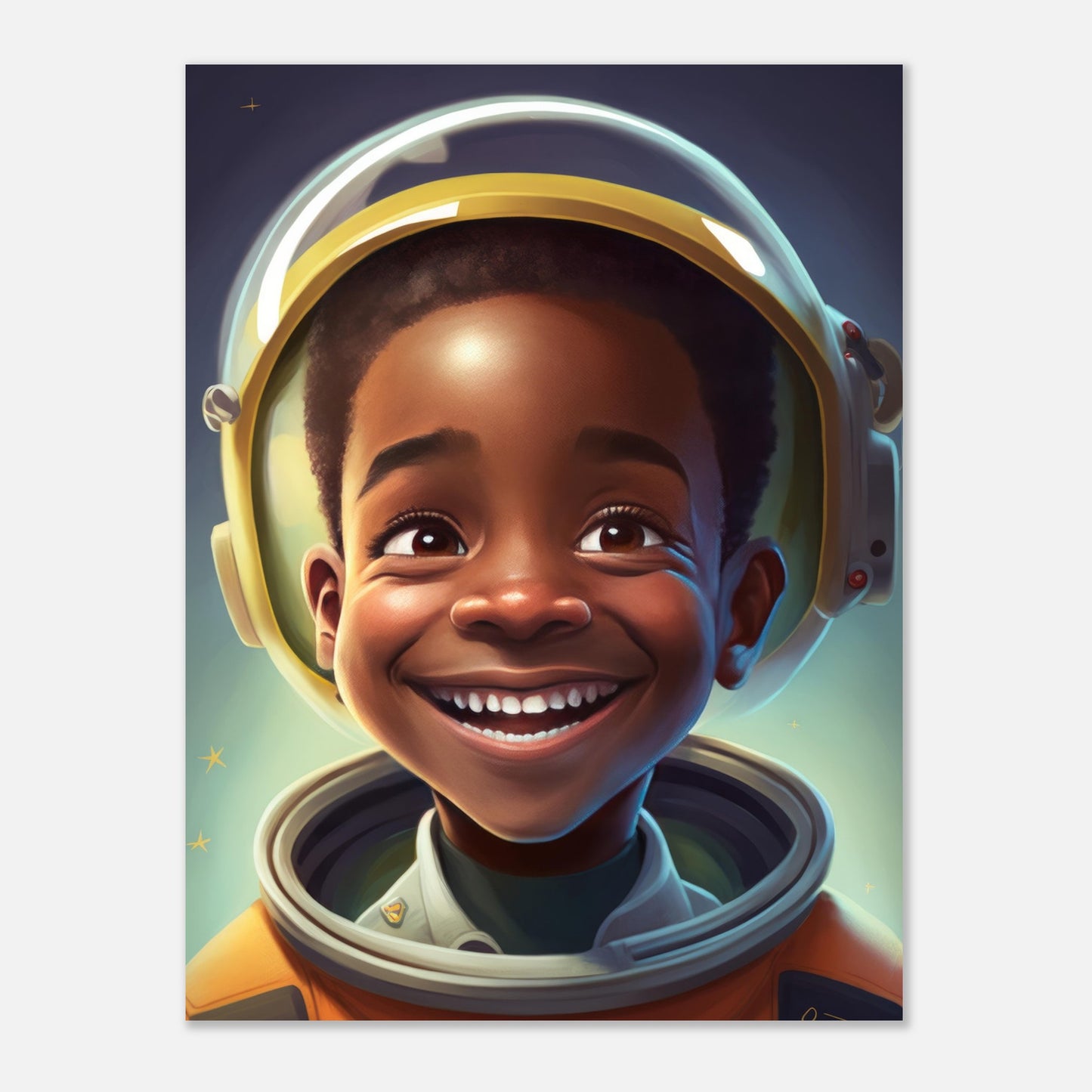 Little Heroes Astronauts Boy 2 Premium Matte Poster | Encouraging Children's Wall Art