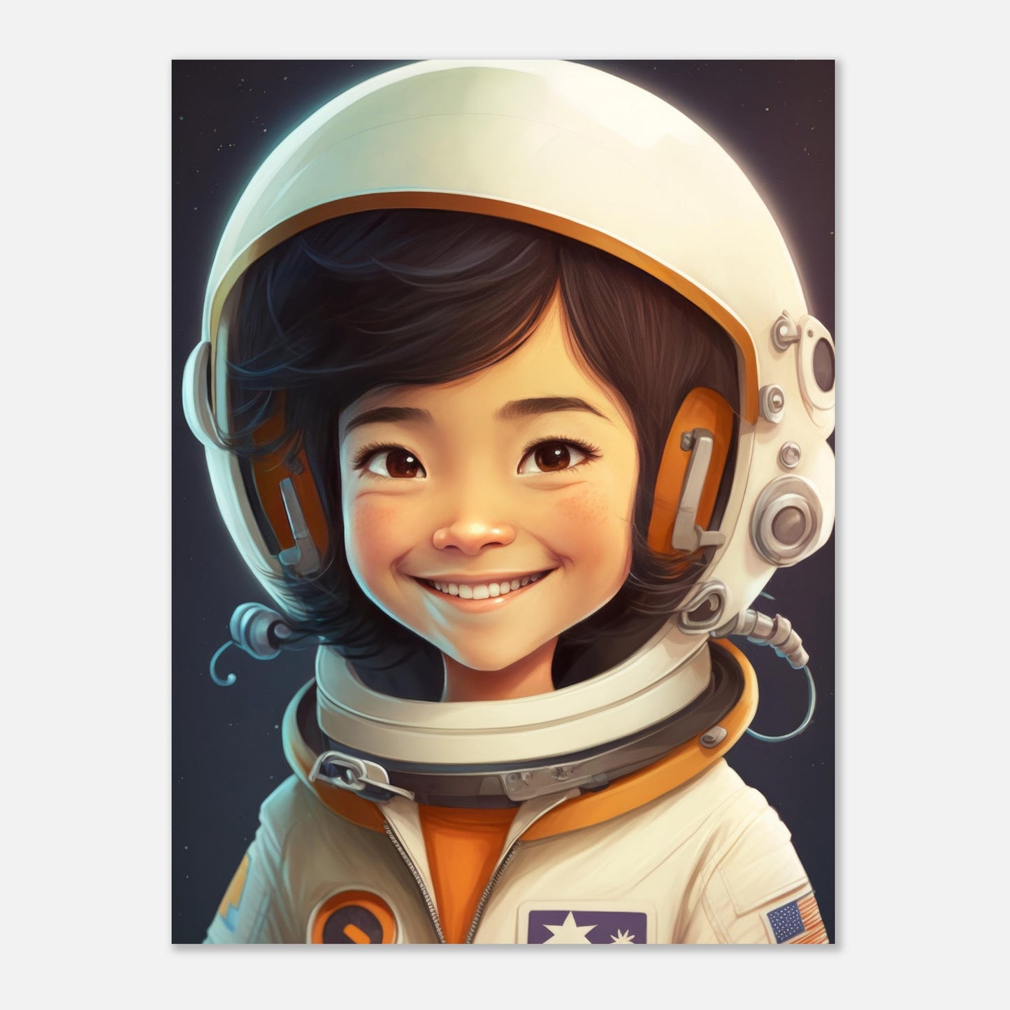 Little Heroes Astronauts Girl 4 Premium Matte Poster | Encouraging Children's Wall Art