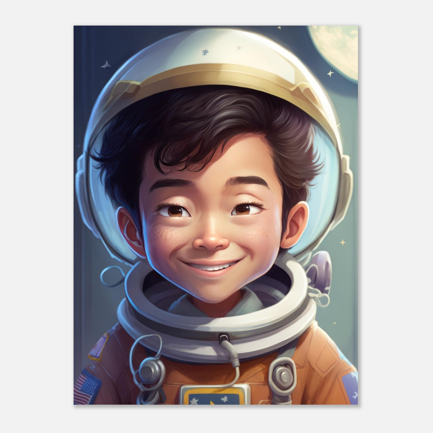 Little Heroes Astronauts Boy 4 Premium Matte Poster | Encouraging Children's Wall Art