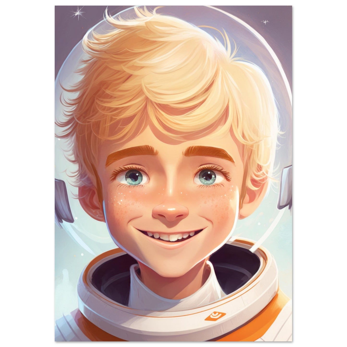 Little Heroes Astronauts Boy 3 Premium Matte Poster | Encouraging Children's Wall Art