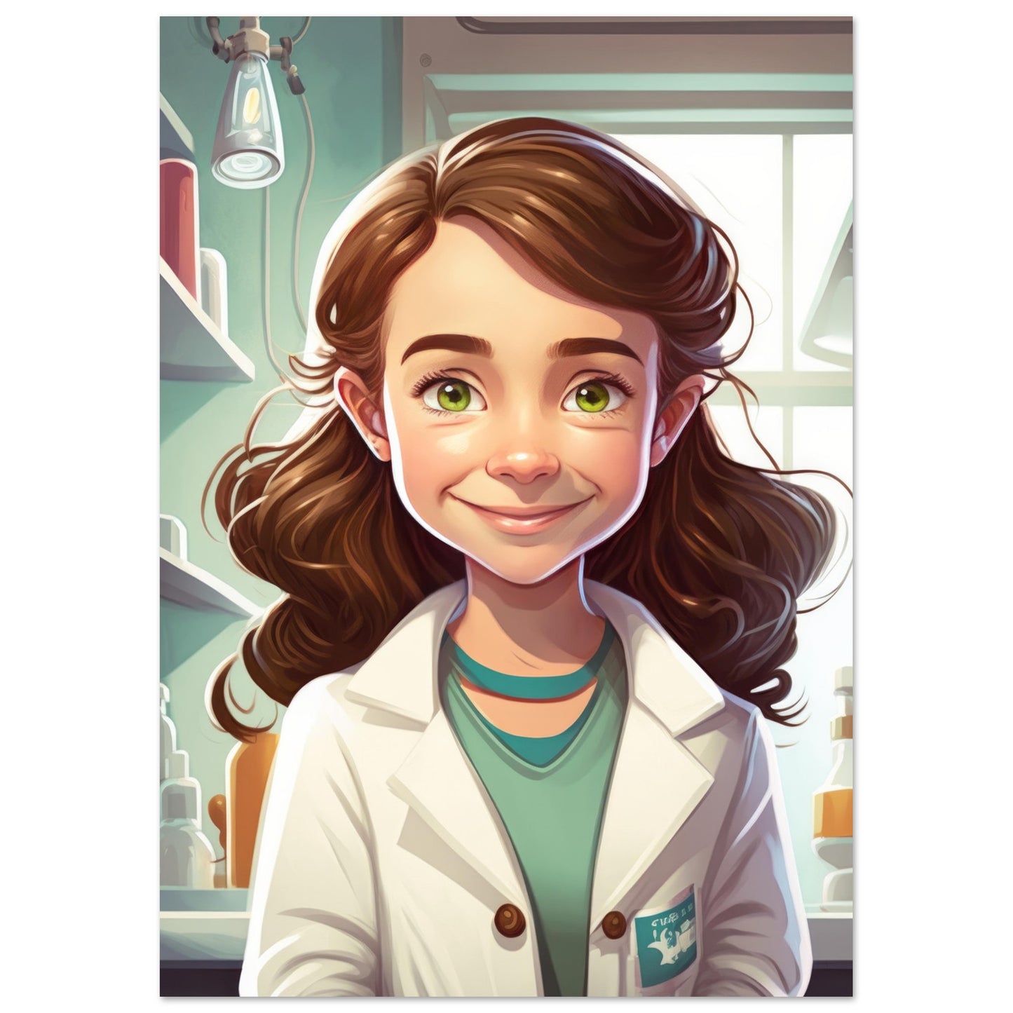 Little Heroes Scientists Girl 1 Premium Matte Poster | Encouraging Children's Wall Art