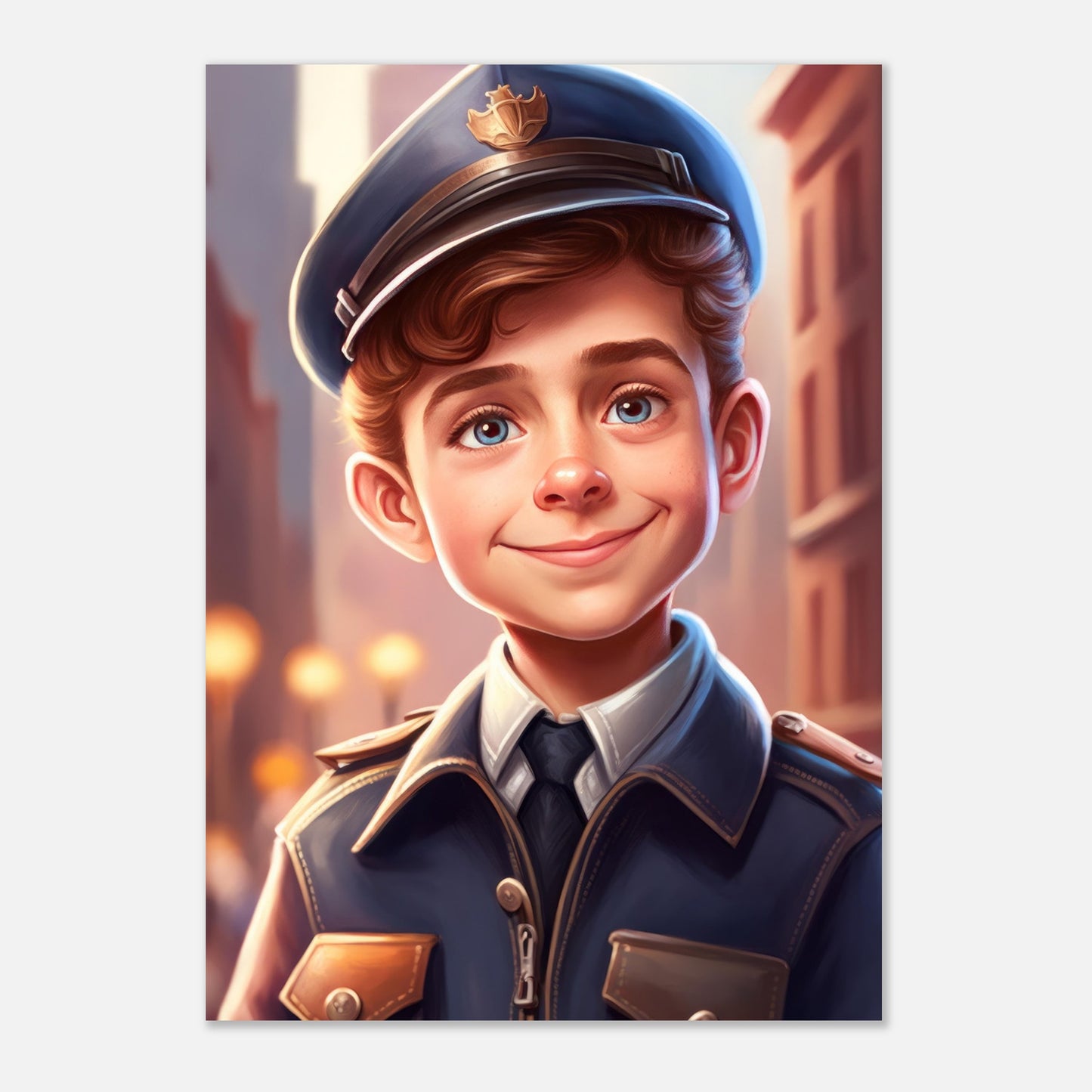 Little Heroes Police Boy 1 Premium Matte Poster | Encouraging Children's Wall Art