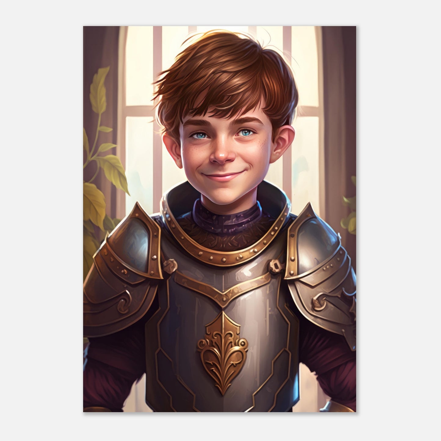 Little Heroes Knights Boy 1 Premium Matte Poster | Encouraging Children's Wall Art