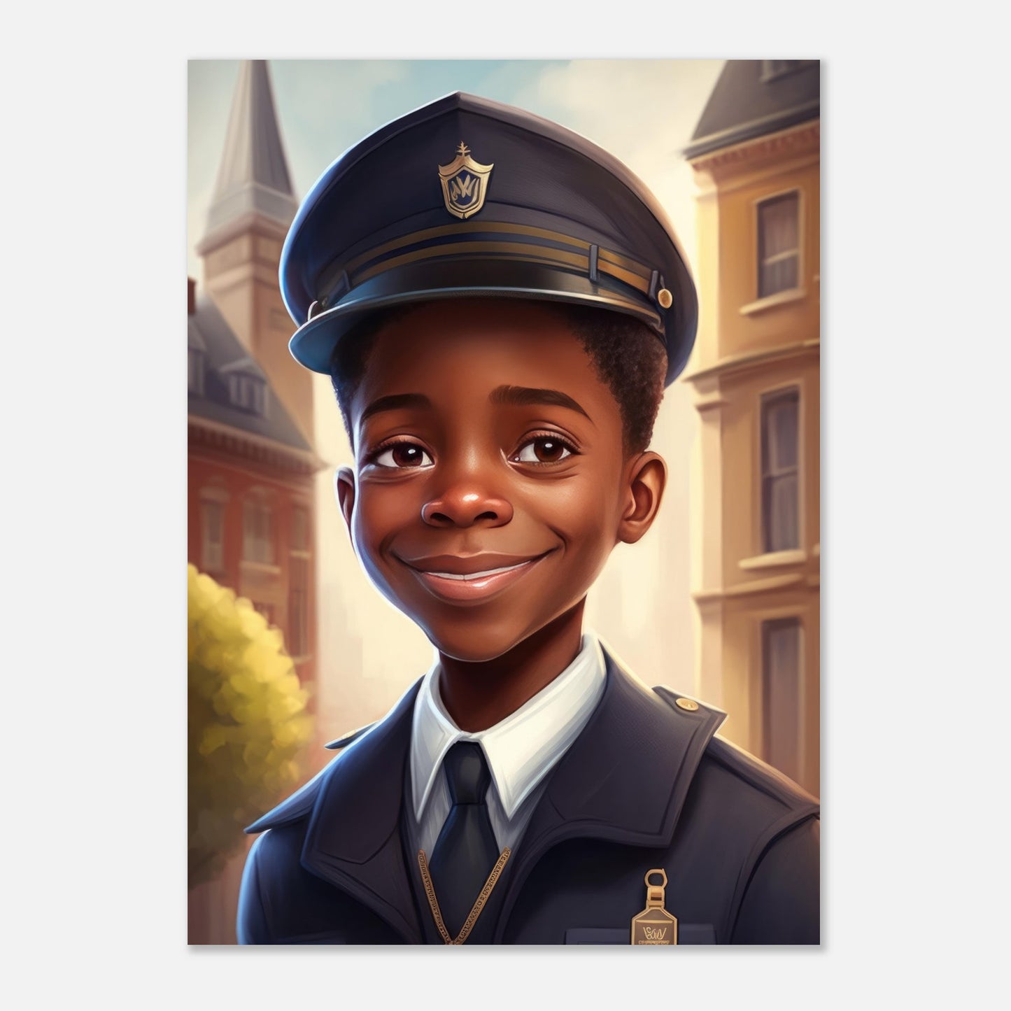 Little Heroes Police Boy 2 Premium Matte Poster | Encouraging Children's Wall Art