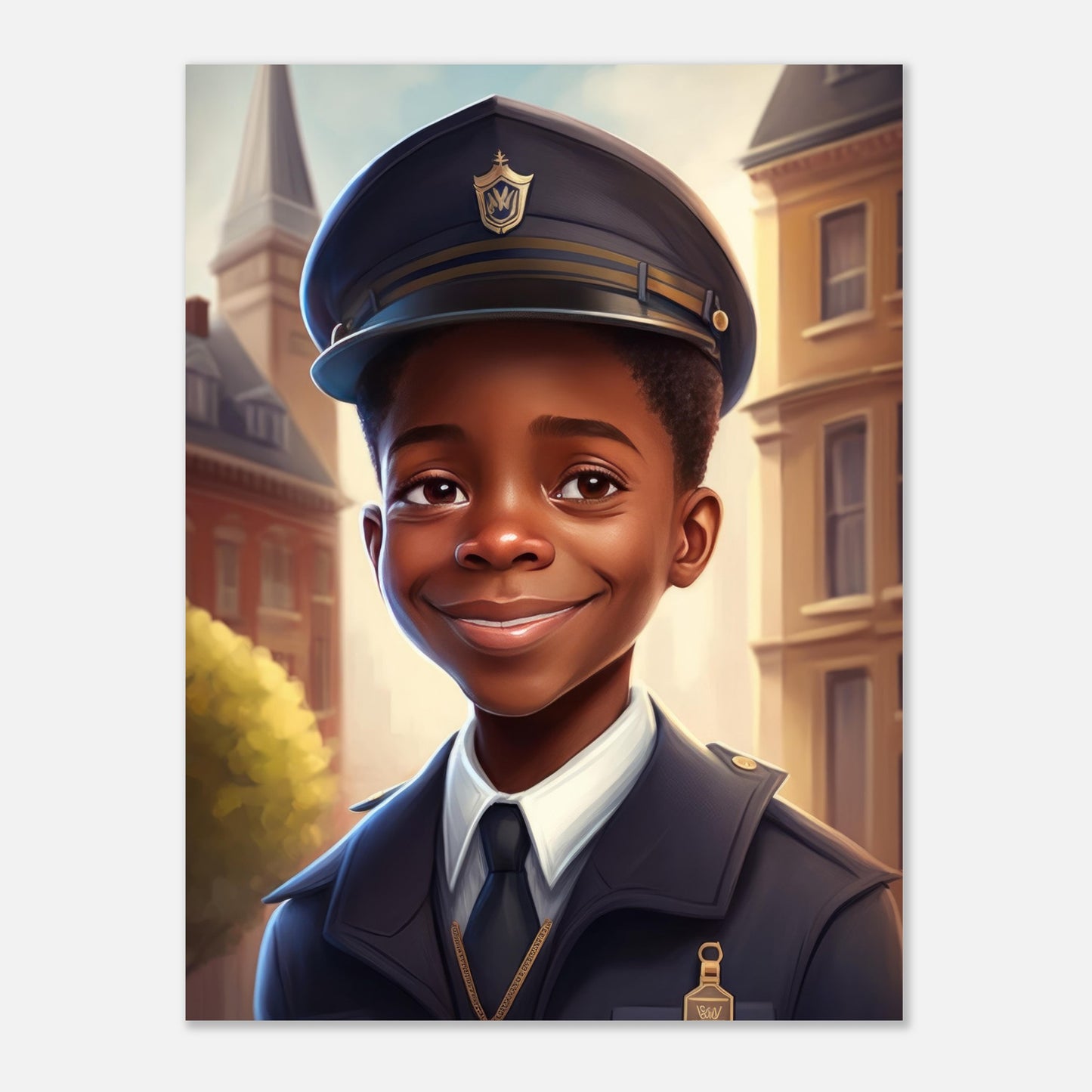 Little Heroes Police Boy 2 Premium Matte Poster | Encouraging Children's Wall Art