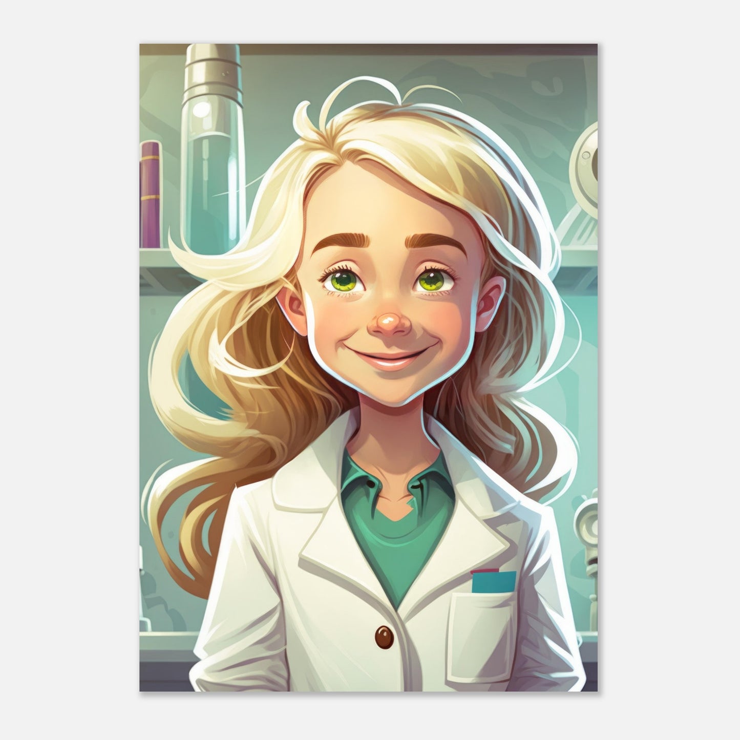 Little Heroes Scientists Girl 3 Premium Matte Poster | Encouraging Children's Wall Art