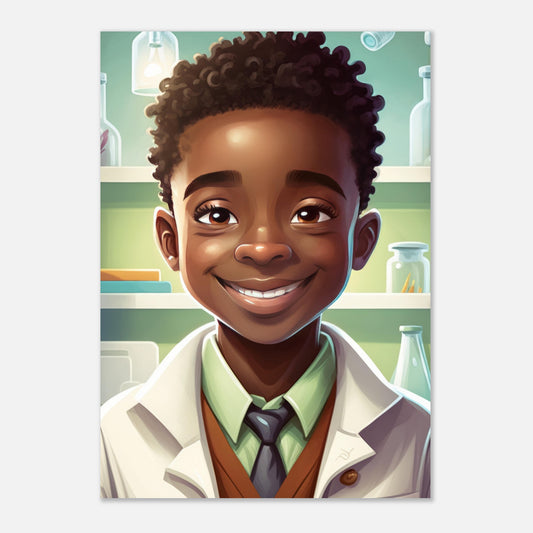 Little Heroes Scientists Boy 2 Premium Matte Poster | Encouraging Children's Wall Art