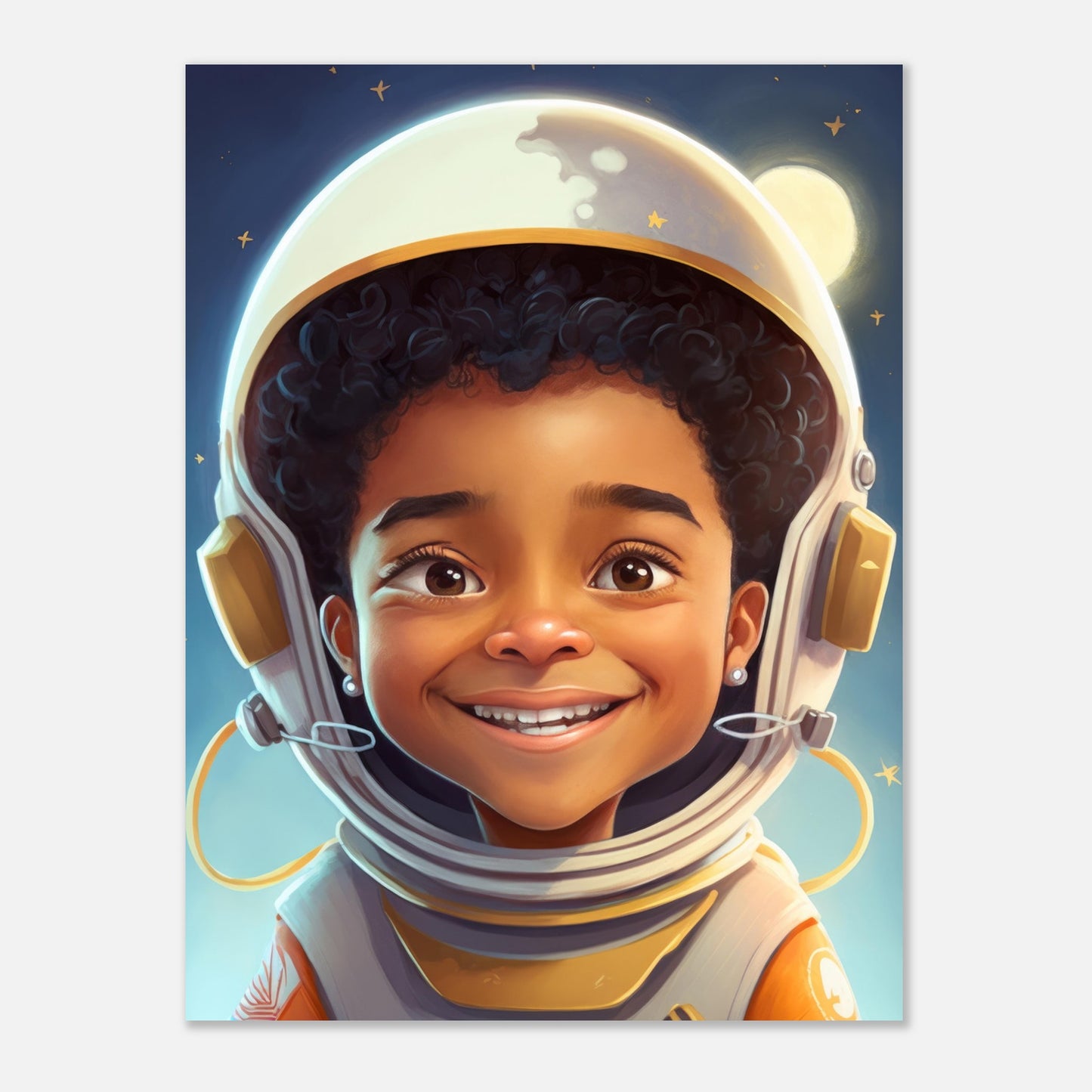 Little Heroes Astronauts Boy 5 Premium Matte Poster | Encouraging Children's Wall Art