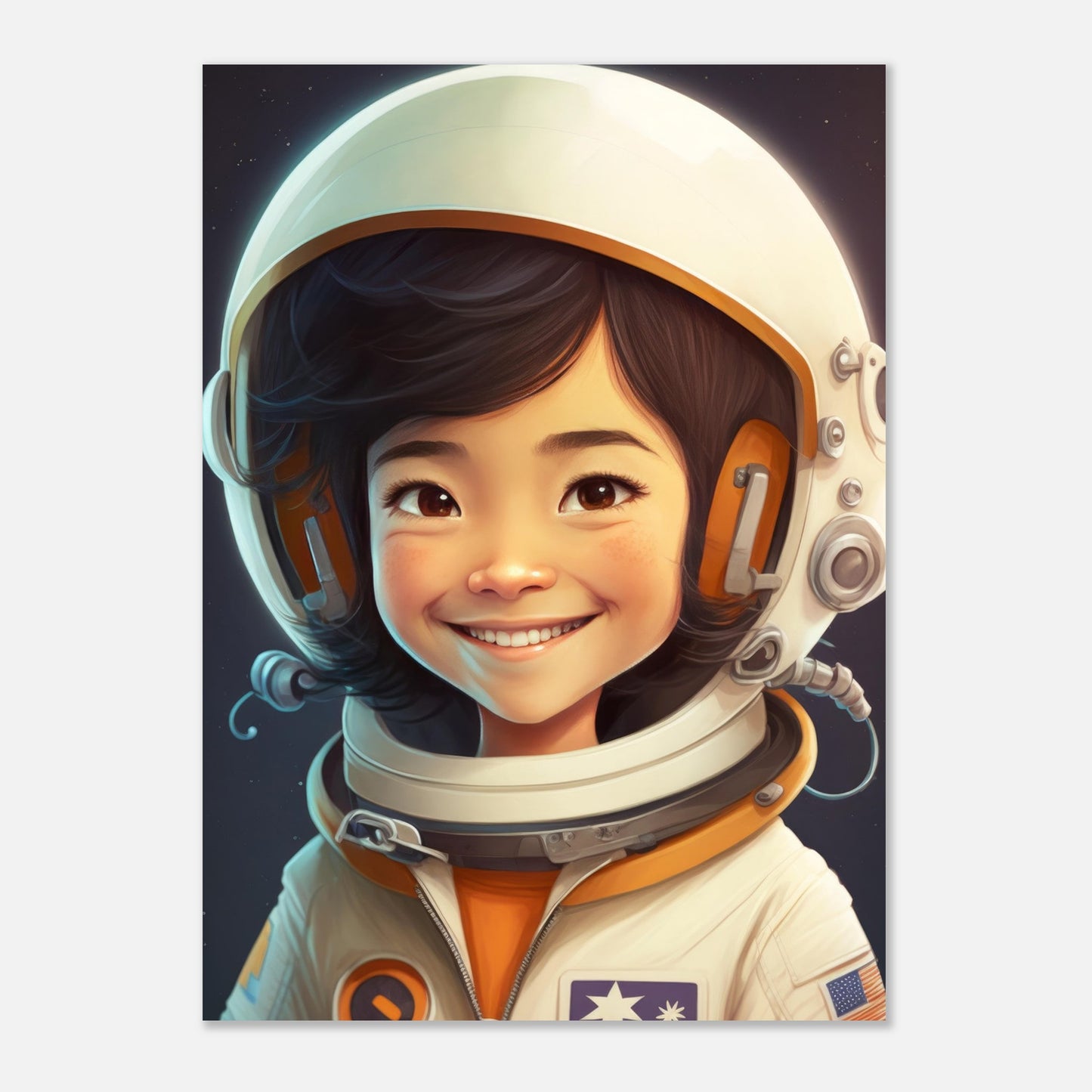 Little Heroes Astronauts Girl 4 Premium Matte Poster | Encouraging Children's Wall Art