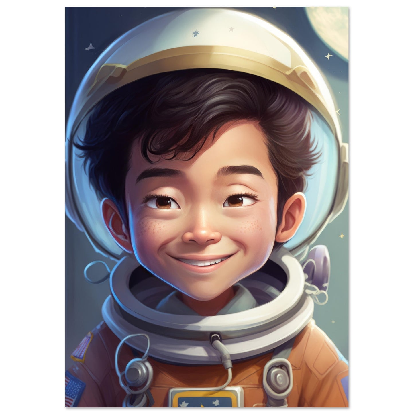 Little Heroes Astronauts Boy 4 Premium Matte Poster | Encouraging Children's Wall Art