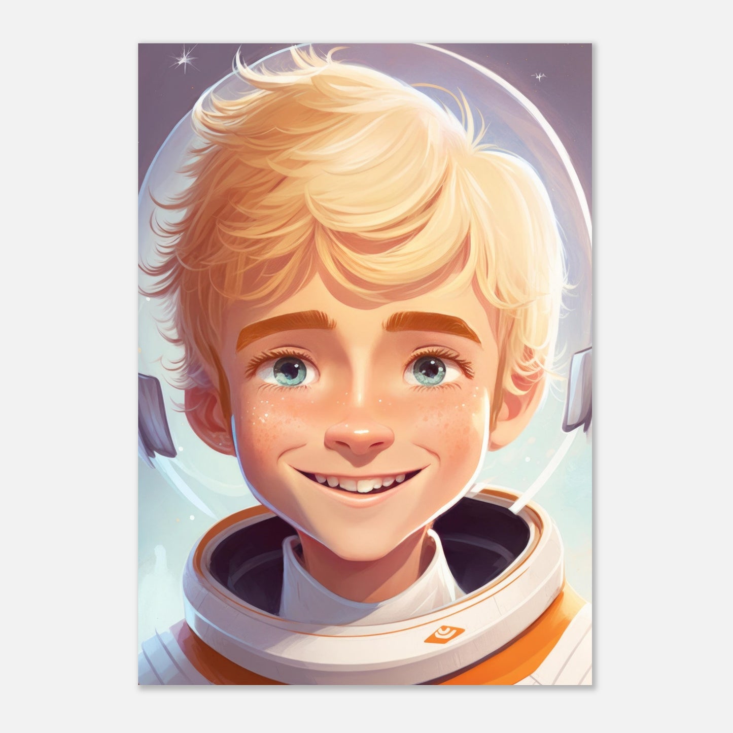 Little Heroes Astronauts Boy 3 Premium Matte Poster | Encouraging Children's Wall Art