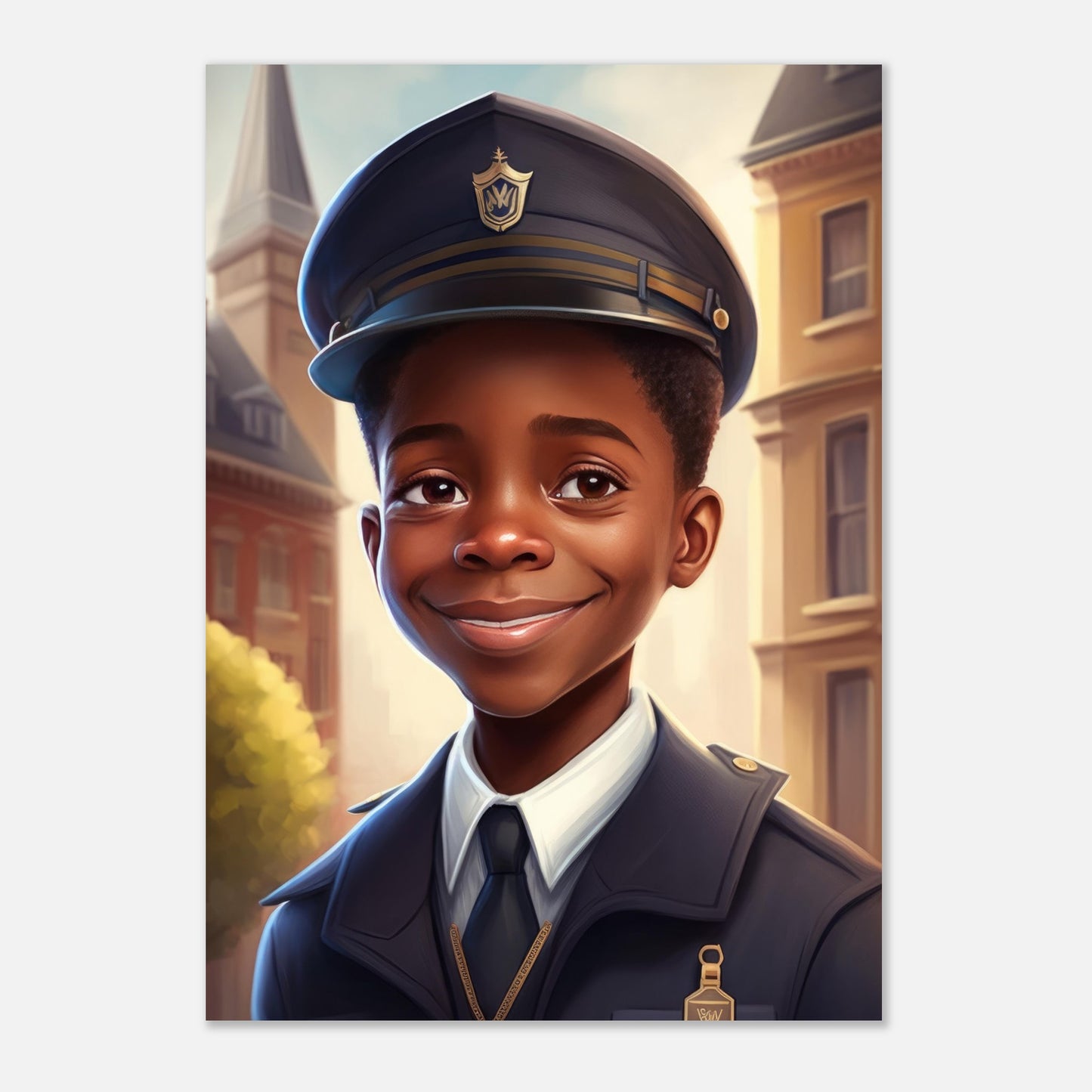 Little Heroes Police Boy 2 Premium Matte Poster | Encouraging Children's Wall Art