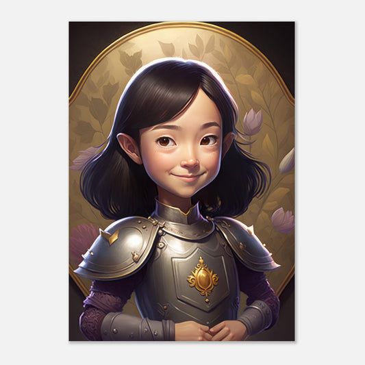 Little Heroes Knights Girl 4 Premium Matte Poster | Encouraging Children's Wall Art