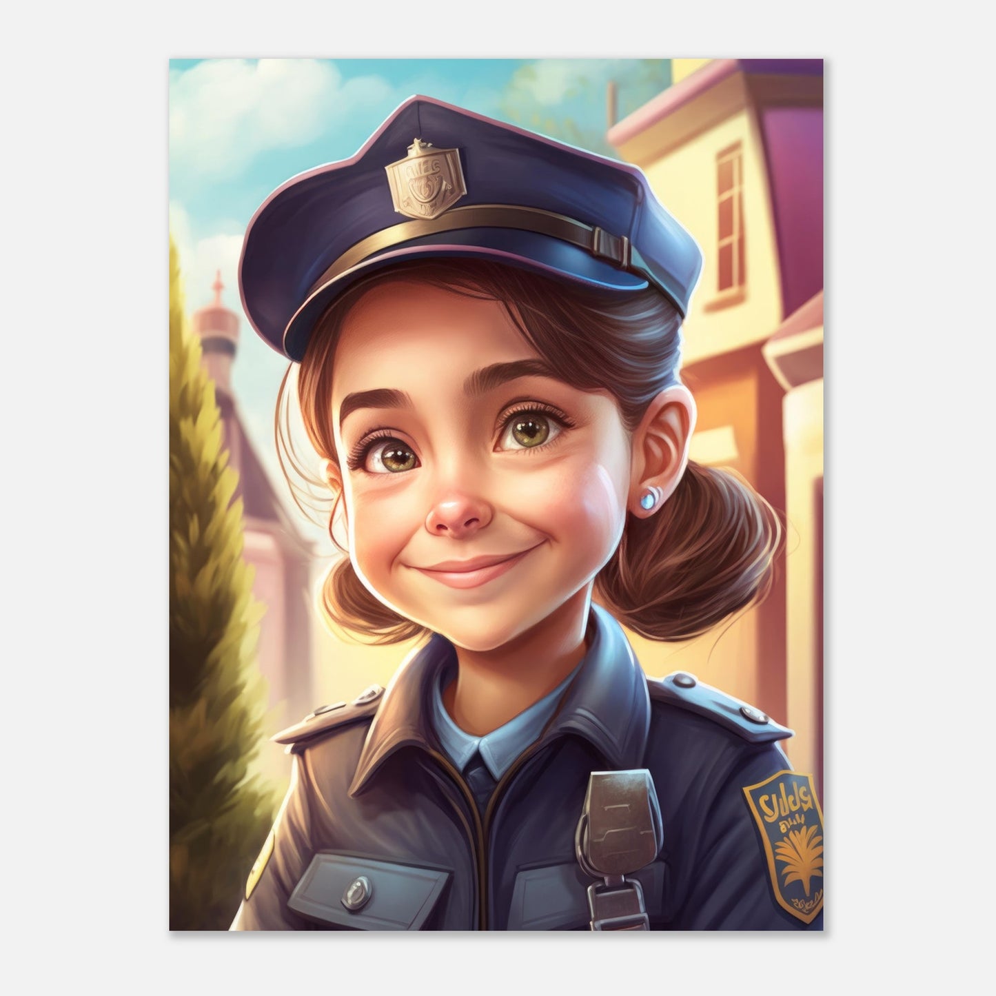 Little Heroes Police Girl 1 Premium Matte Poster | Encouraging Children's Wall Art