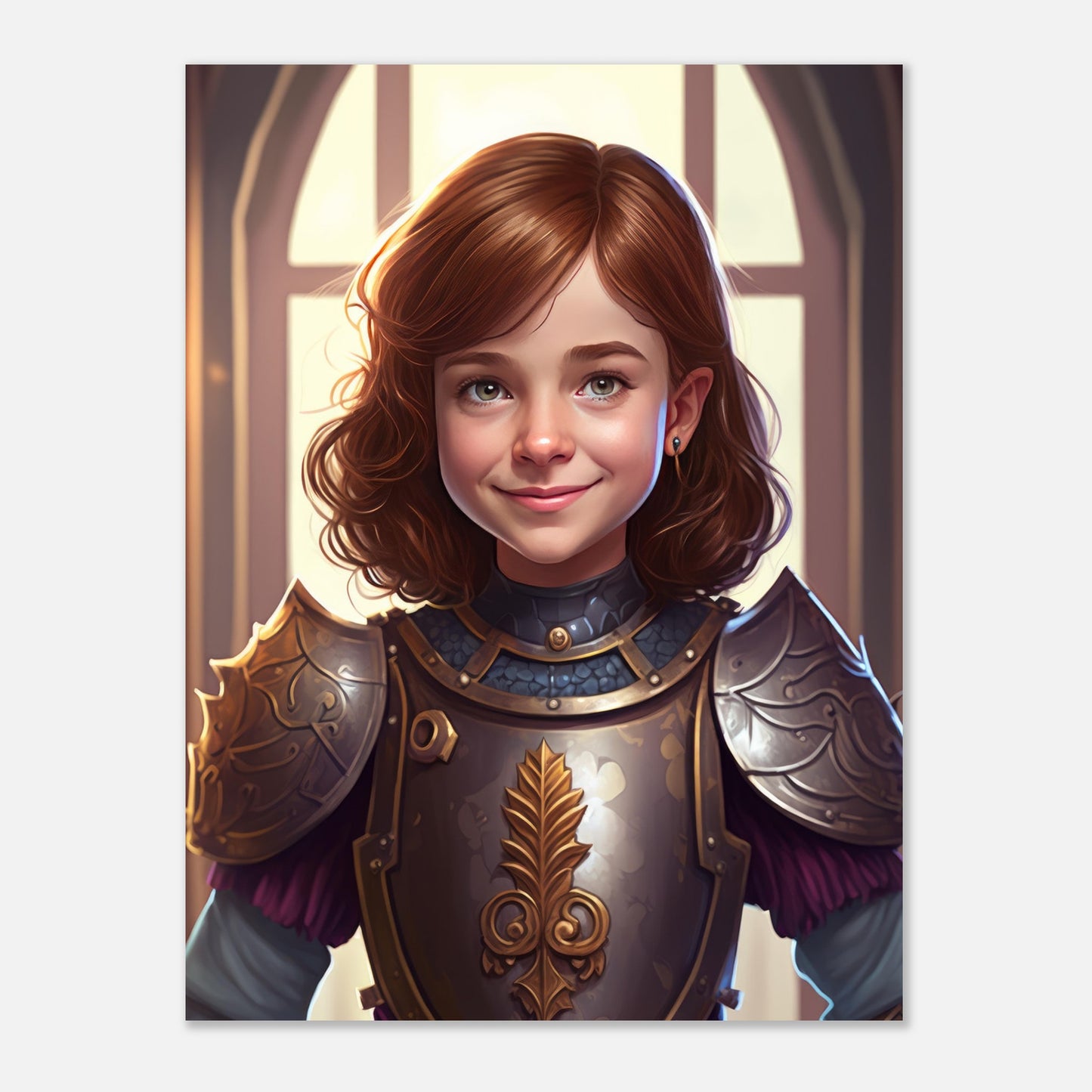 Little Heroes Knights Girl 1 Premium Matte Poster | Encouraging Children's Wall Art