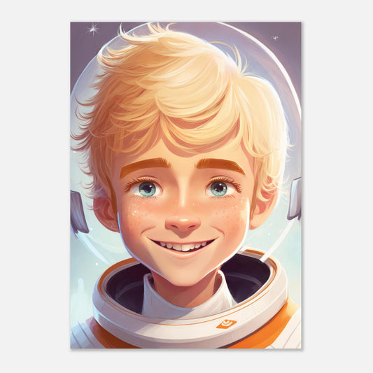 Little Heroes Astronauts Boy 3 Premium Matte Poster | Encouraging Children's Wall Art