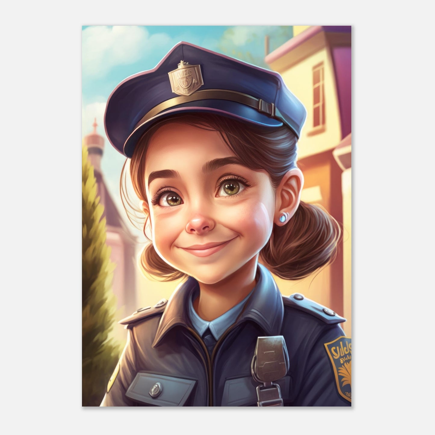 Little Heroes Police Girl 1 Premium Matte Poster | Encouraging Children's Wall Art