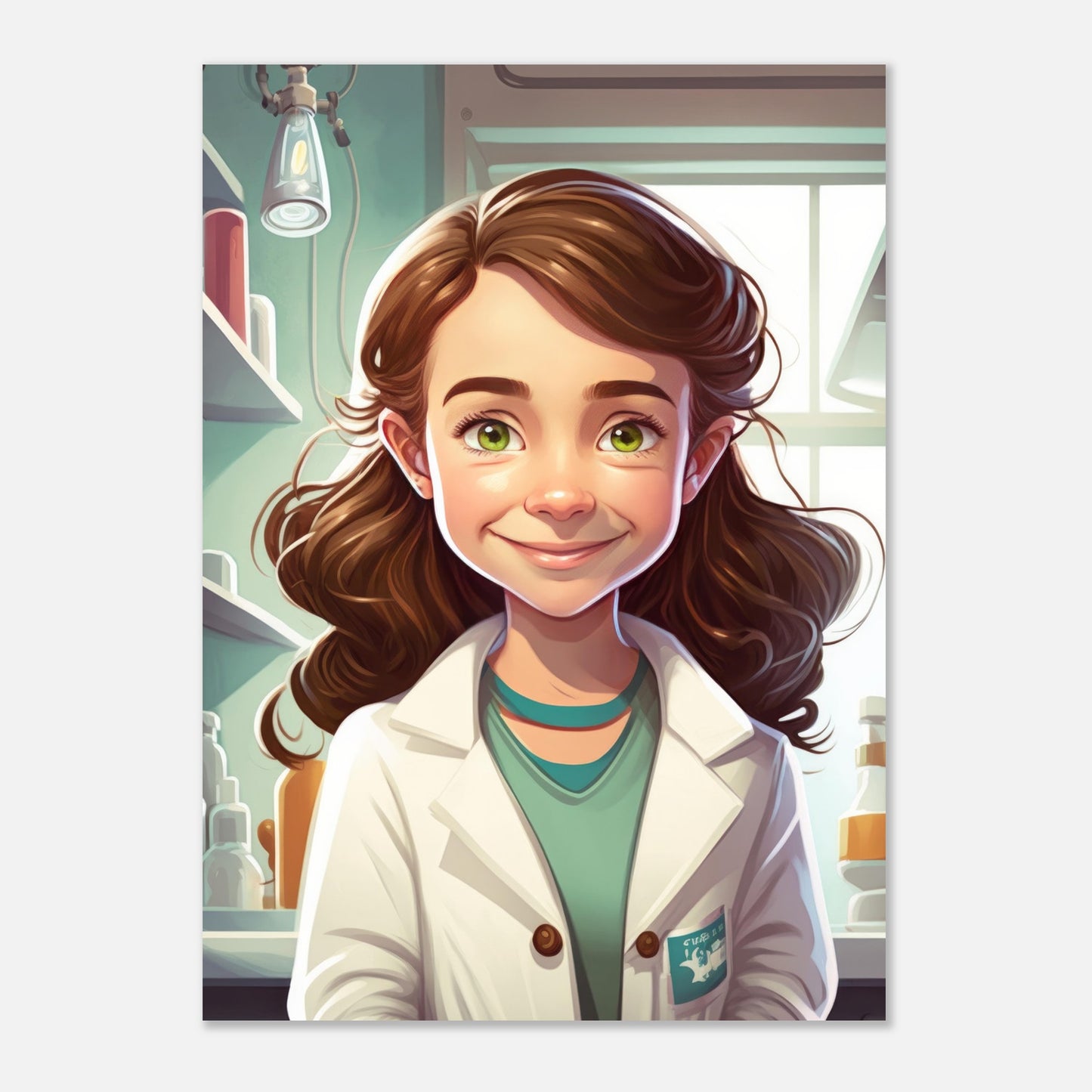 Little Heroes Scientists Girl 1 Premium Matte Poster | Encouraging Children's Wall Art