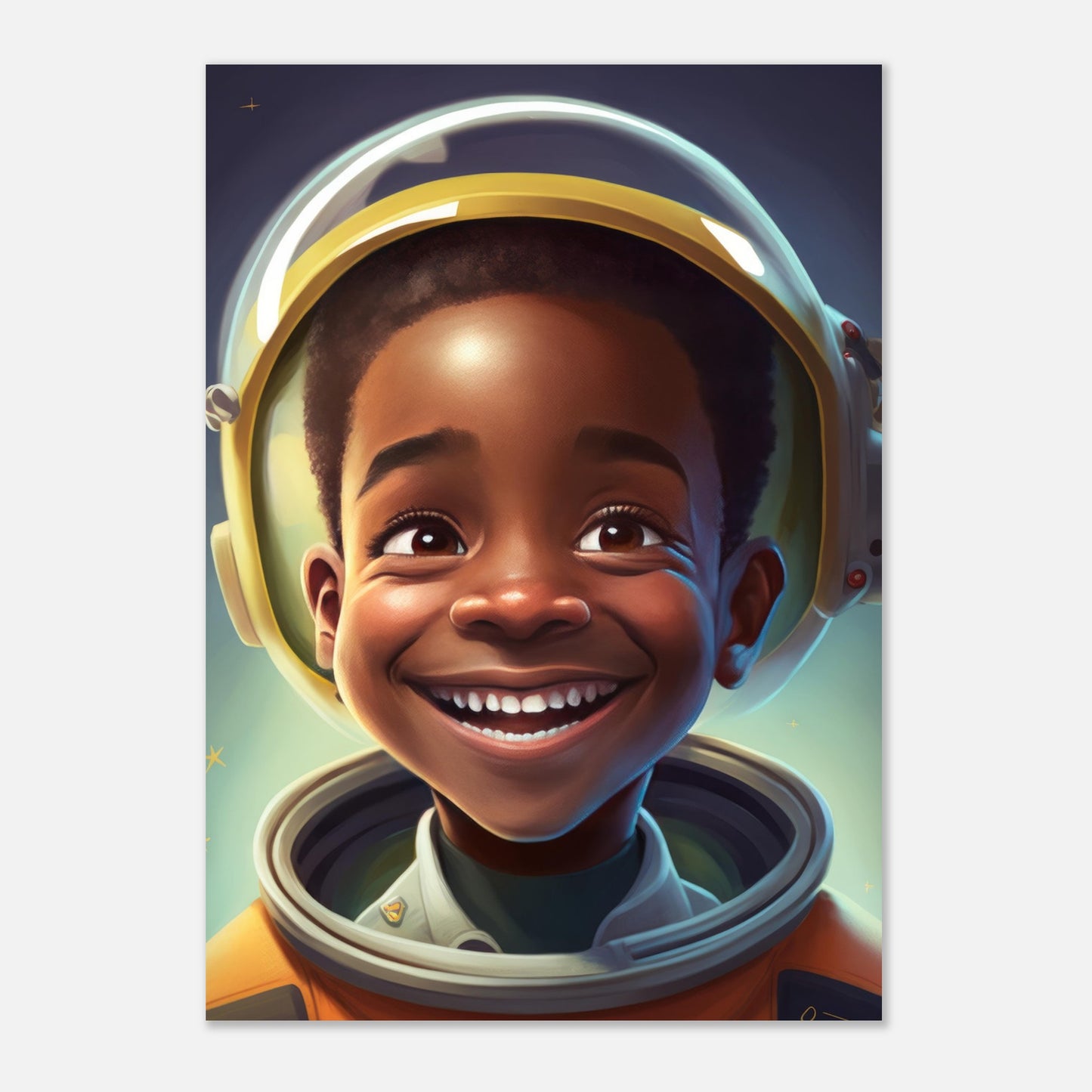 Little Heroes Astronauts Boy 2 Premium Matte Poster | Encouraging Children's Wall Art