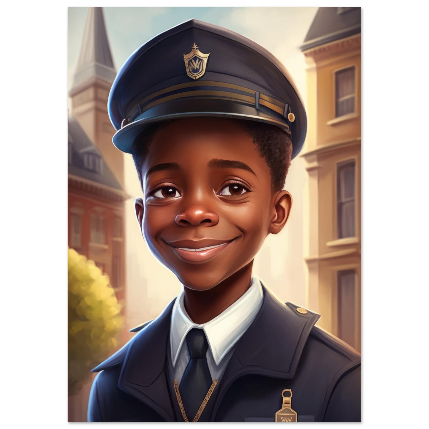 Little Heroes Police Boy 2 Premium Matte Poster | Encouraging Children's Wall Art