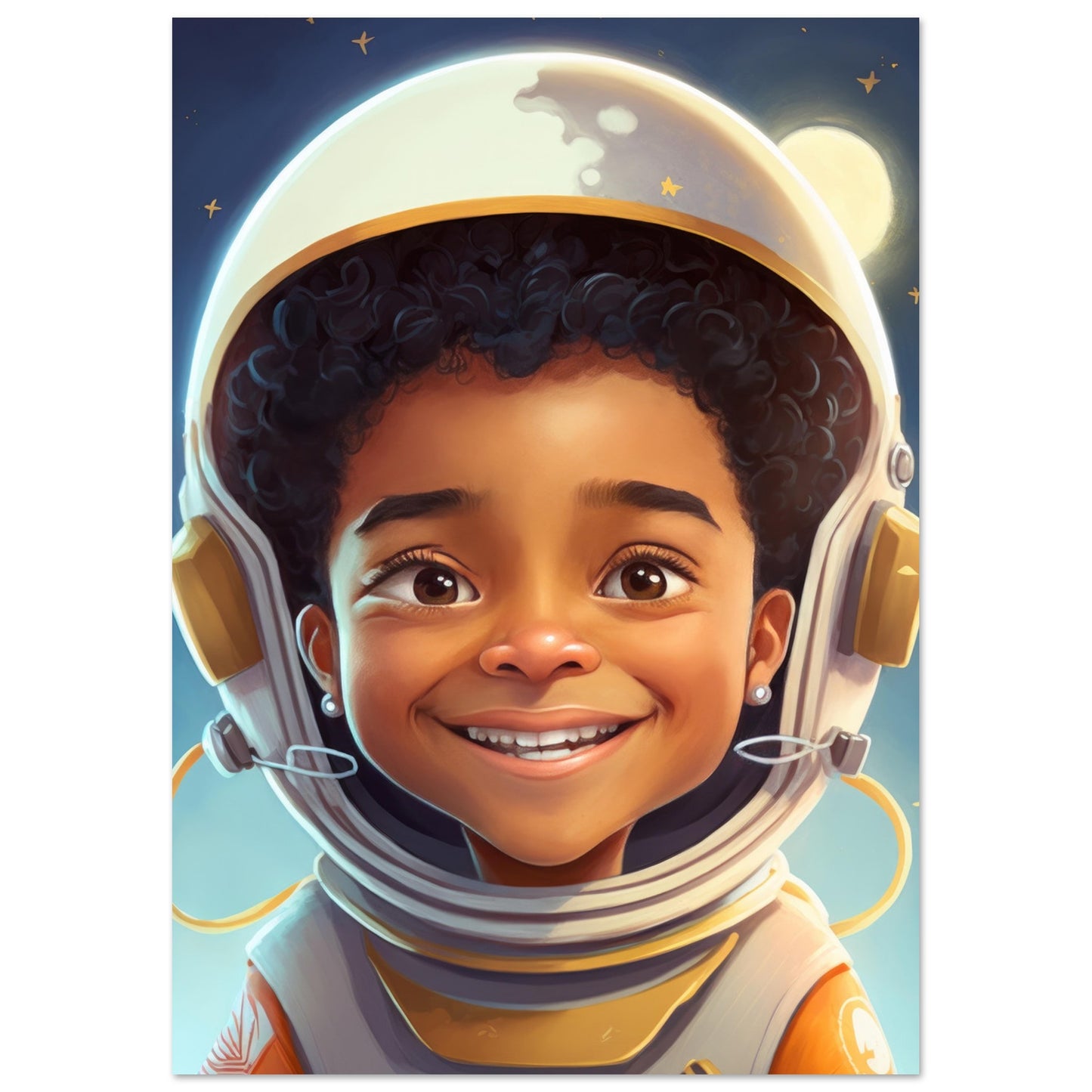 Little Heroes Astronauts Boy 5 Premium Matte Poster | Encouraging Children's Wall Art