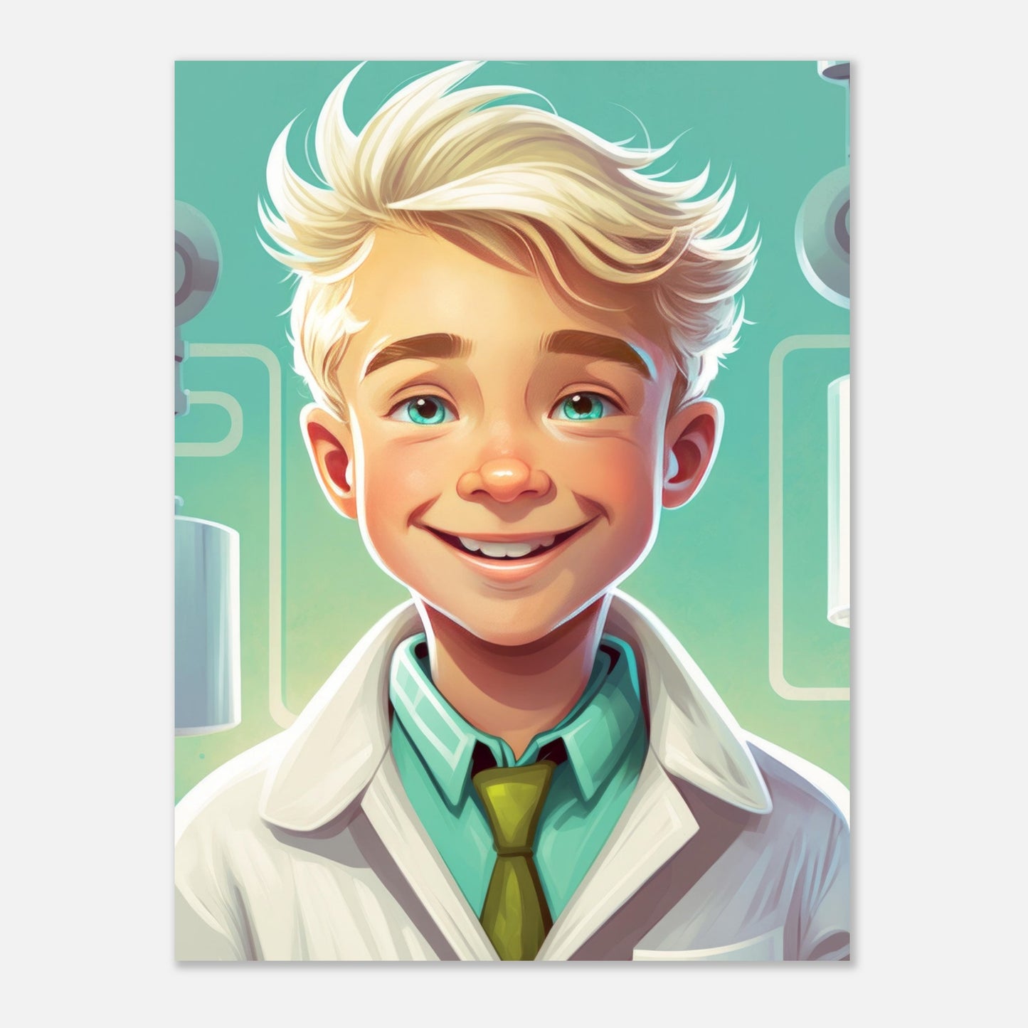 Little Heroes Scientists Boy 3 Premium Matte Poster | Encouraging Children's Wall Art