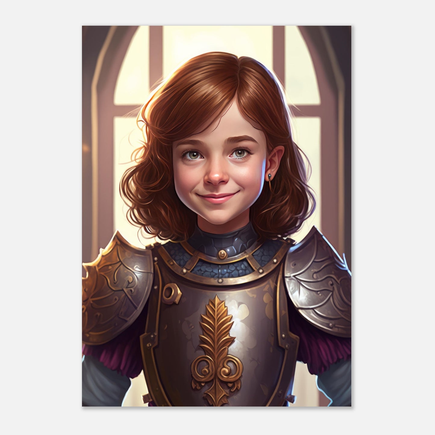 Little Heroes Knights Girl 1 Premium Matte Poster | Encouraging Children's Wall Art