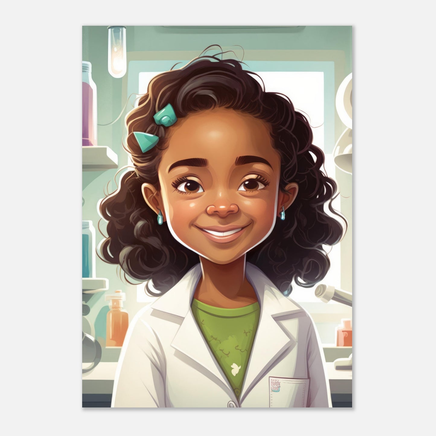 Little Heroes Scientists Girl 5 Premium Matte Poster | Encouraging Children's Wall Art