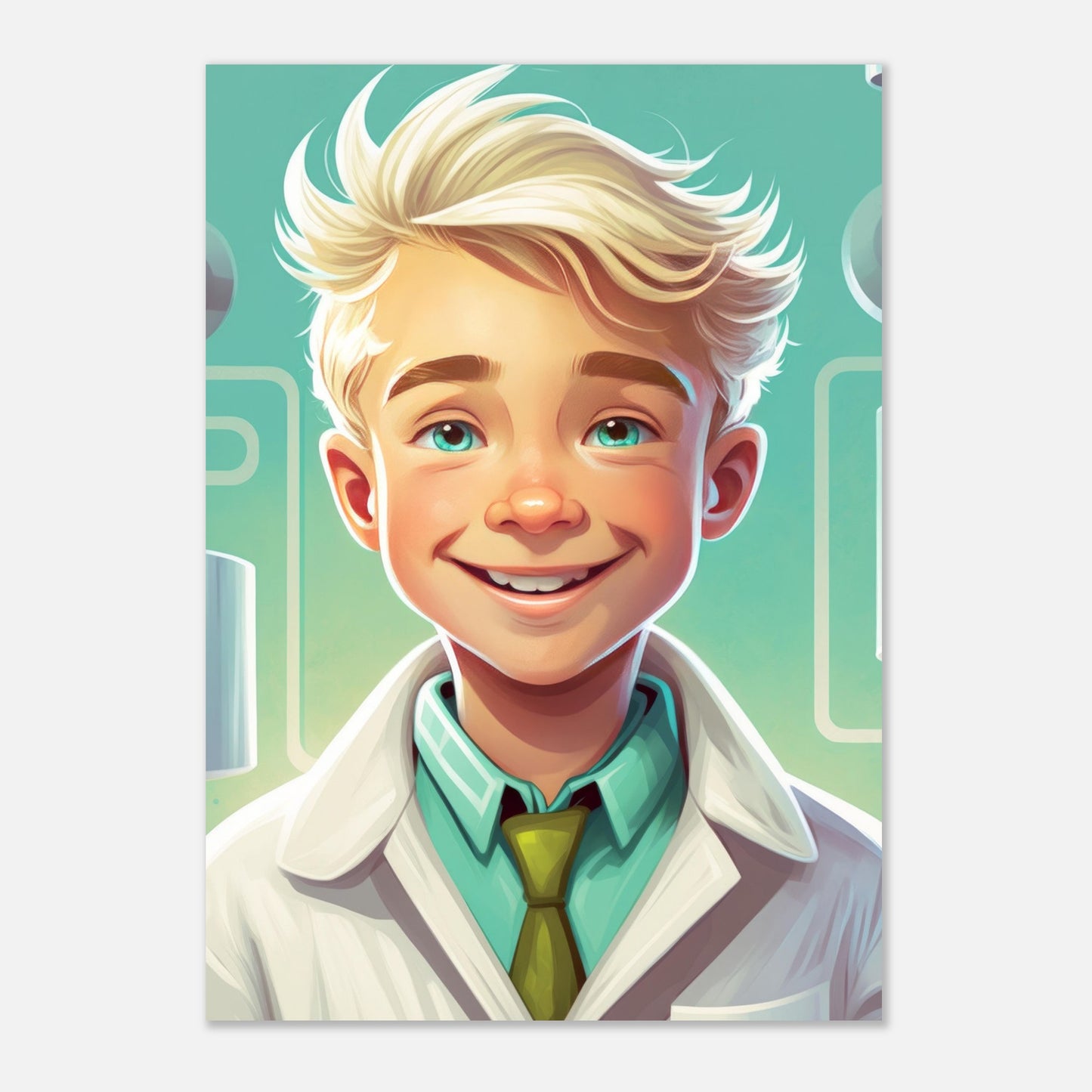 Little Heroes Scientists Boy 3 Premium Matte Poster | Encouraging Children's Wall Art