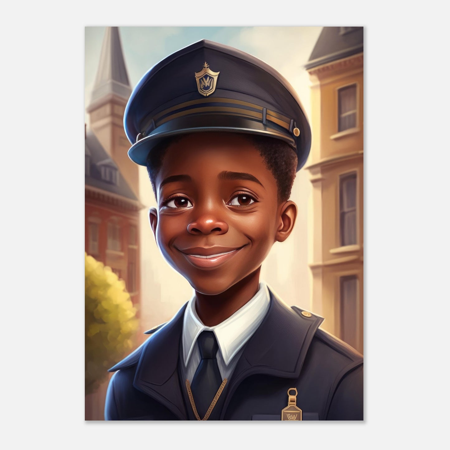 Little Heroes Police Boy 2 Premium Matte Poster | Encouraging Children's Wall Art